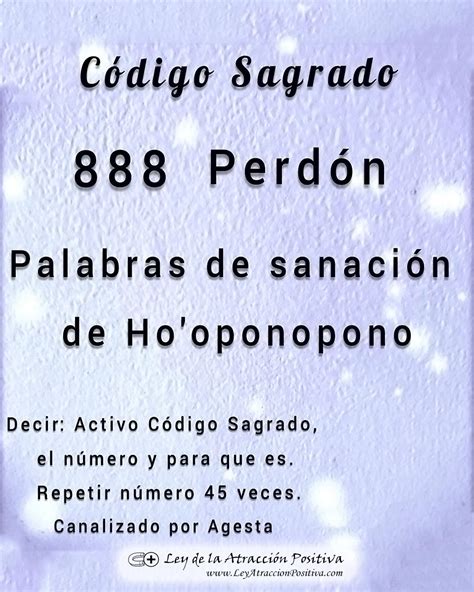 Código Sagrado 888 Del Perdón .